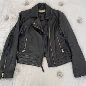 Michael Kors Leather Moto Jacket